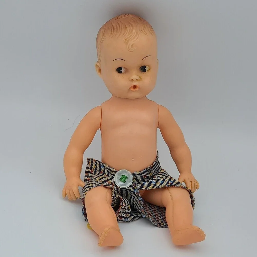 Vintage Baby Boy Doll Made in Hong Kong 6 inches Small